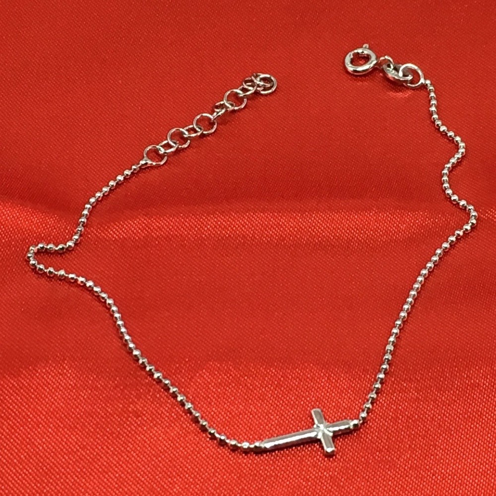 925 Sterling Silver Cross Bracelet Brand New